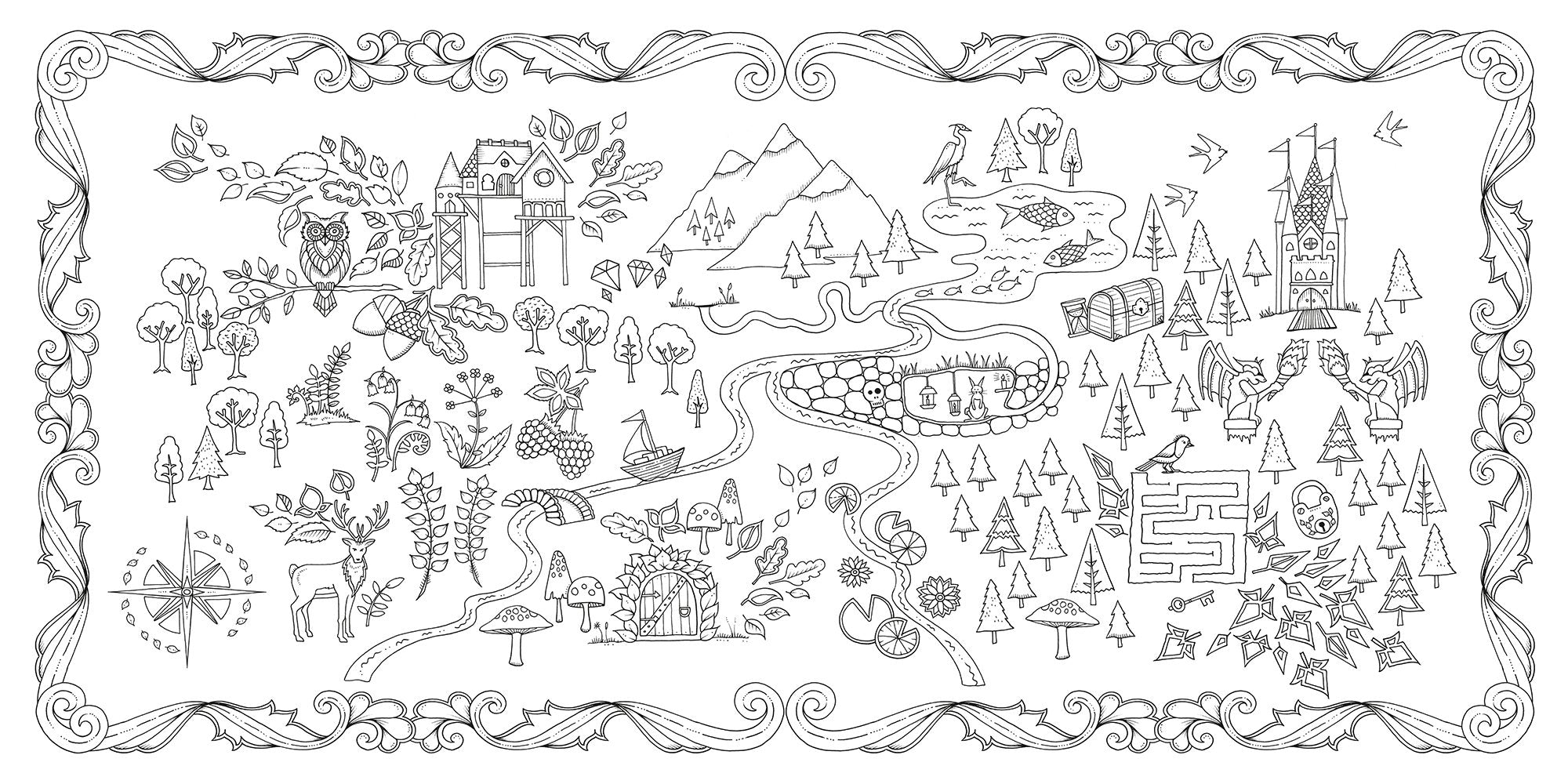 Enchanted Forest An Inky Quest and Coloring Book by Laurence King Publishg 1