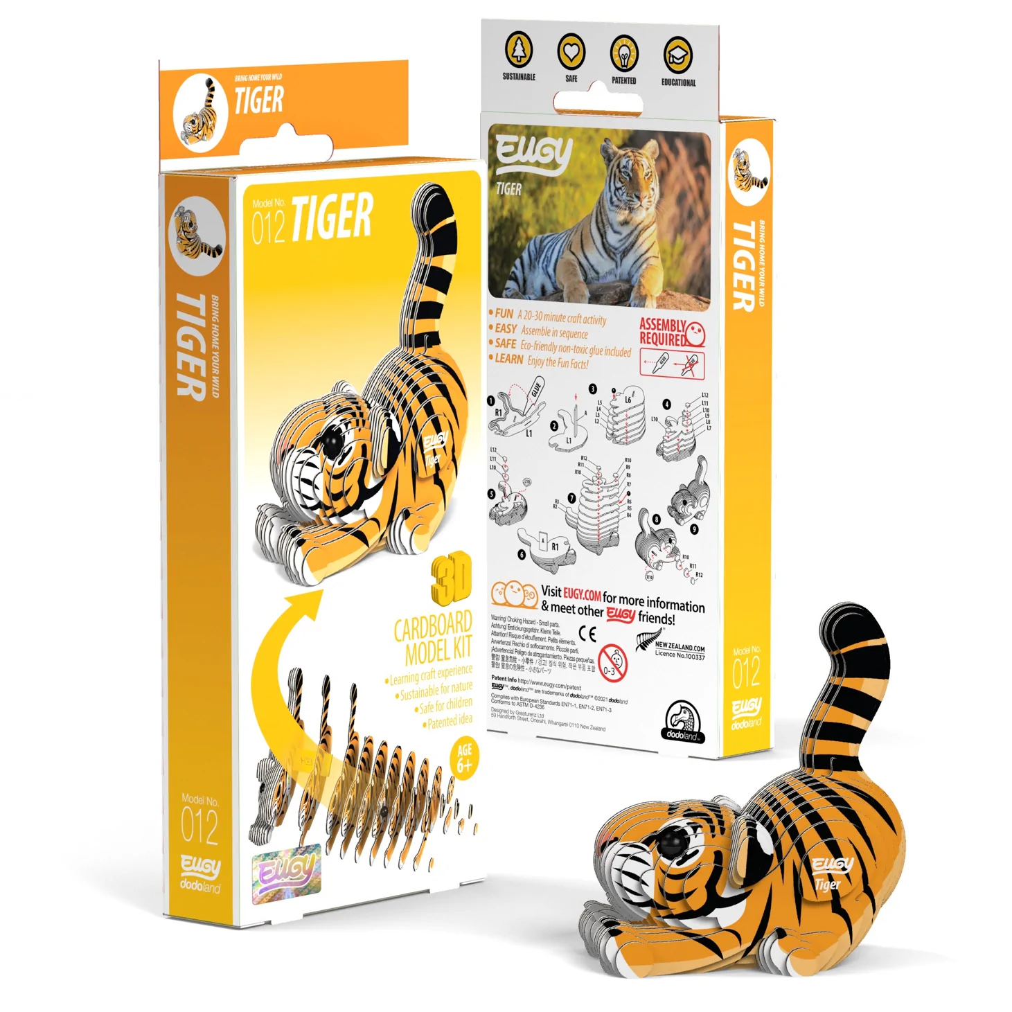 Eugy 3D Card Model Tiger by Geotoys