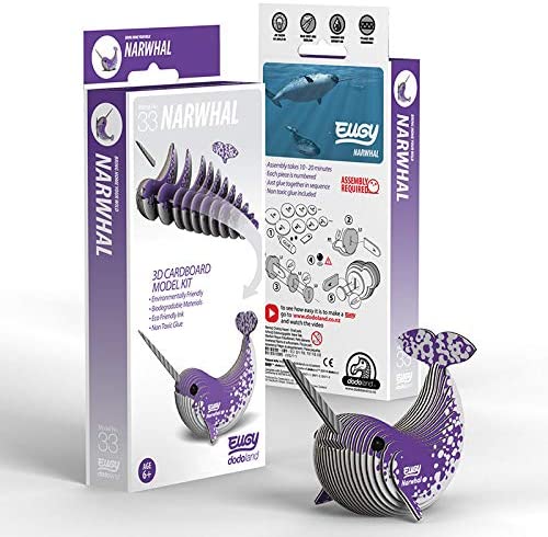 Eugy 3D Cardboard Model Narwhal by Geotoys 1