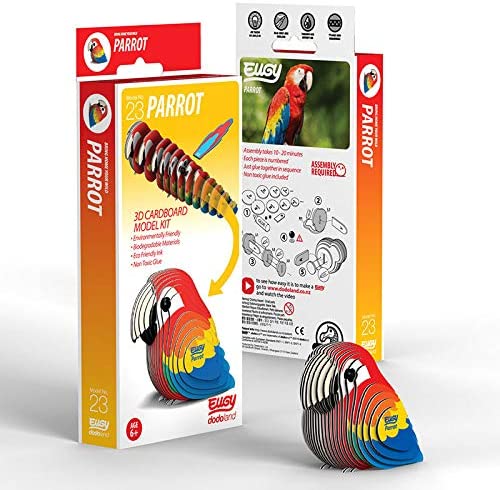 Eugy 3D Cardboard Model Parrot by Geotoys 1