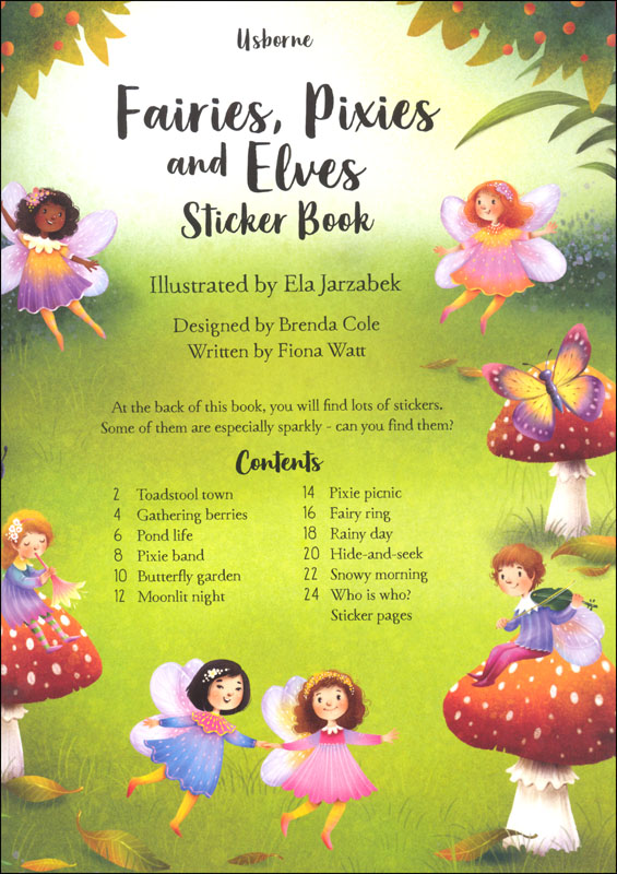 Fairies Pixies and Elves Sticker Book by Usborne 1
