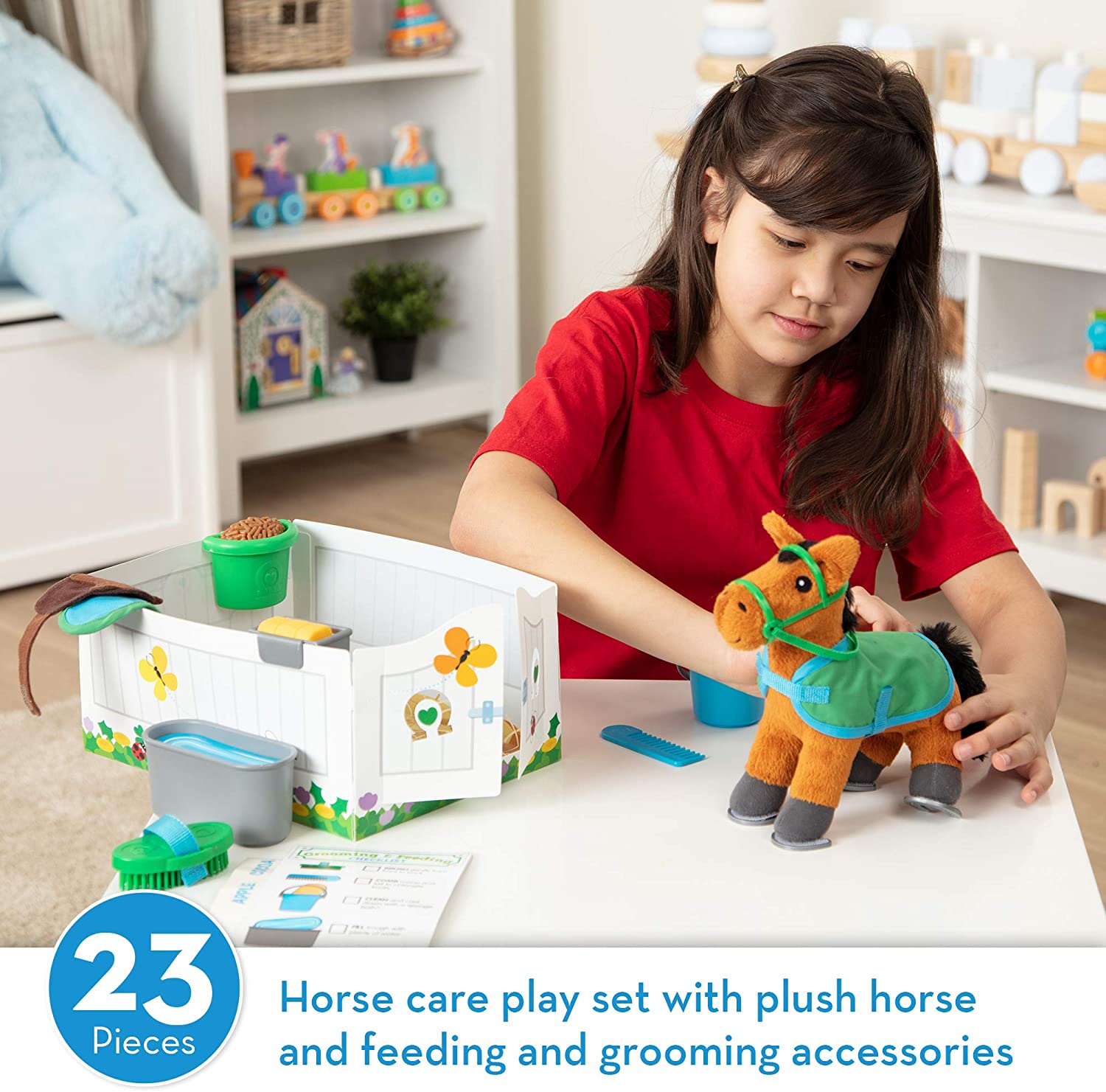 Feed Groom Horse Care Play Set by Melissa Doug 4