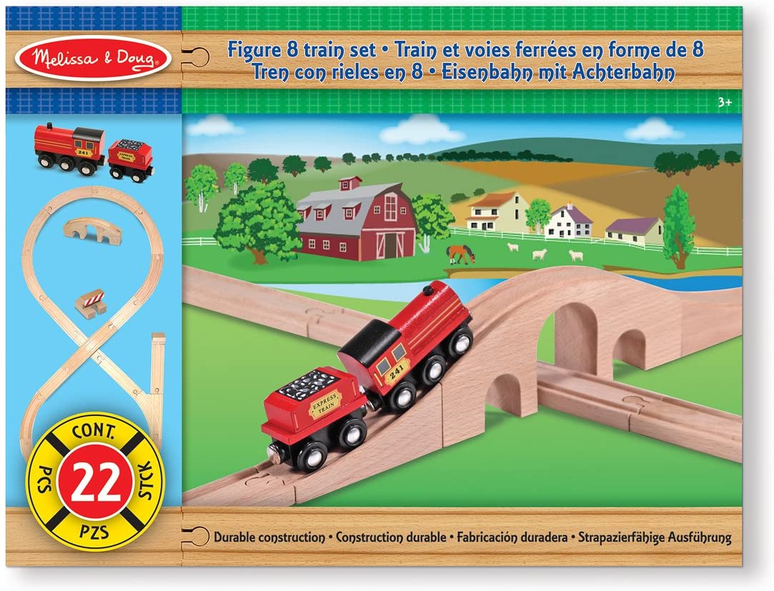 Figure 8 Wooden Train Set by Melissa Doug
