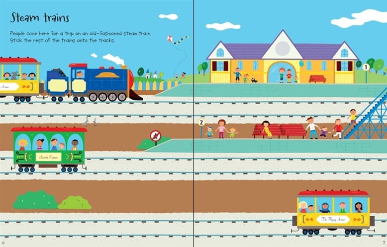 First Sticker Book Trains by Usborne 2