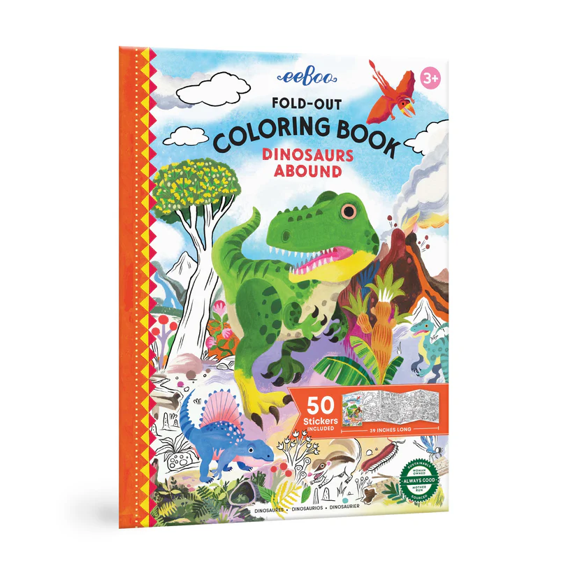 Fold-Out Coloring Book - Dinosaurs Abound-by-eeBoo