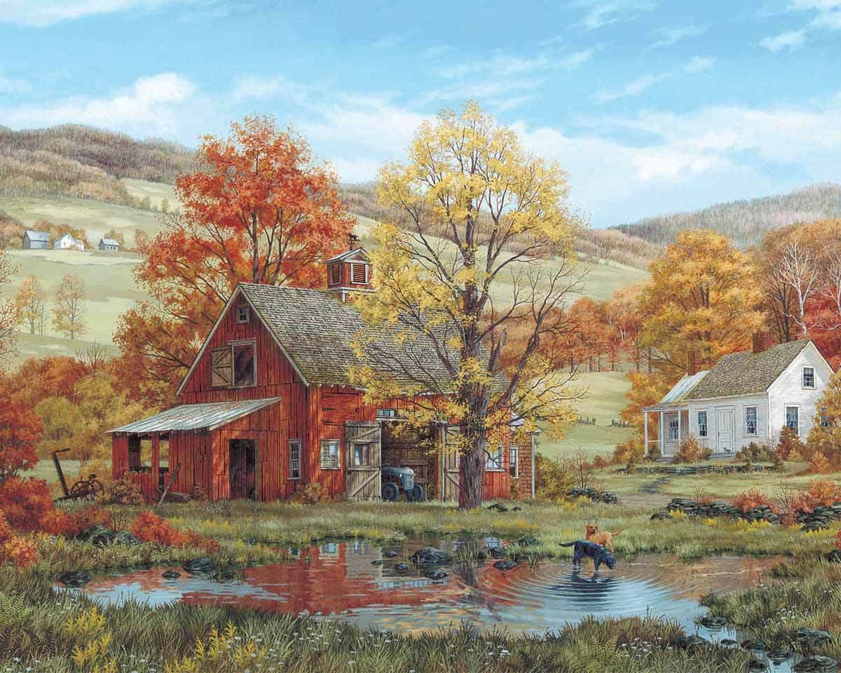 Friends in Autumn Puzzle by White Mountain Puzzles