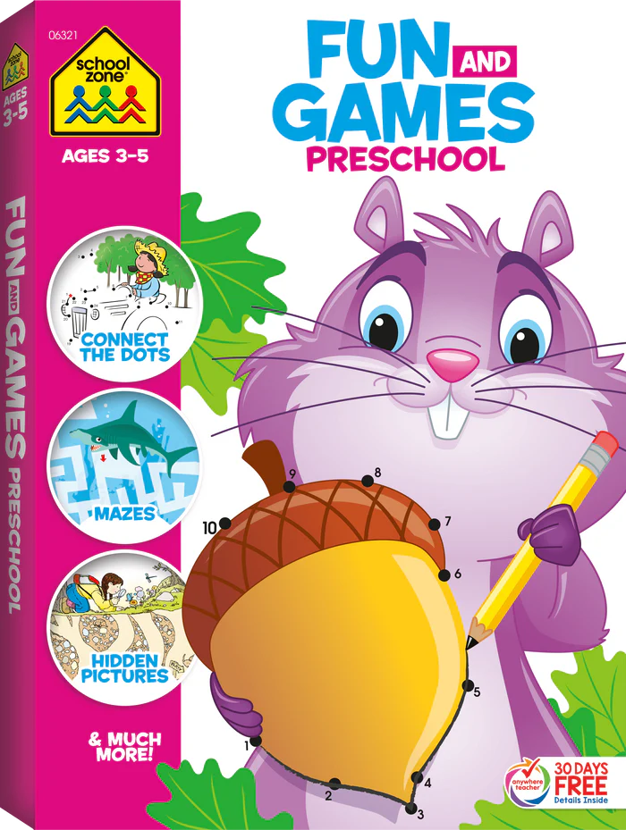 Fun & Games Preschool Workbook-by-School Zone