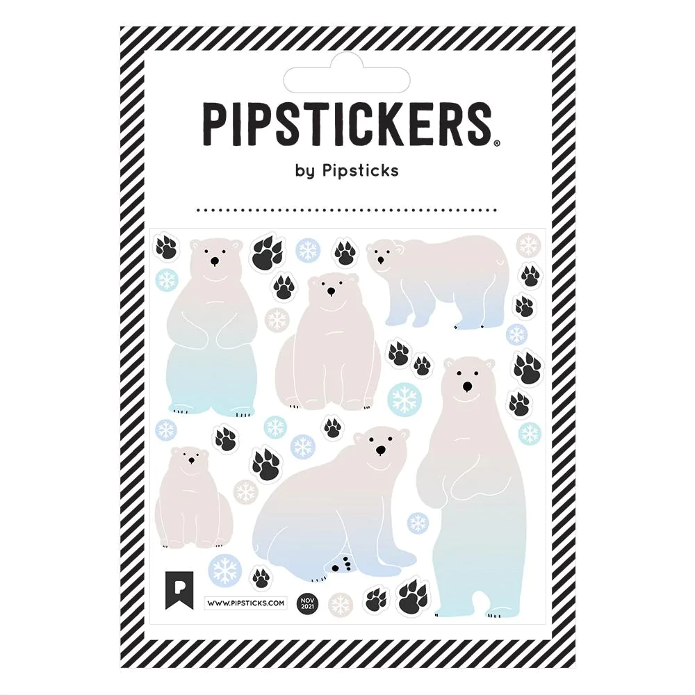 Fuzzy Polar Bear Sticker Sheet by Pipsticks