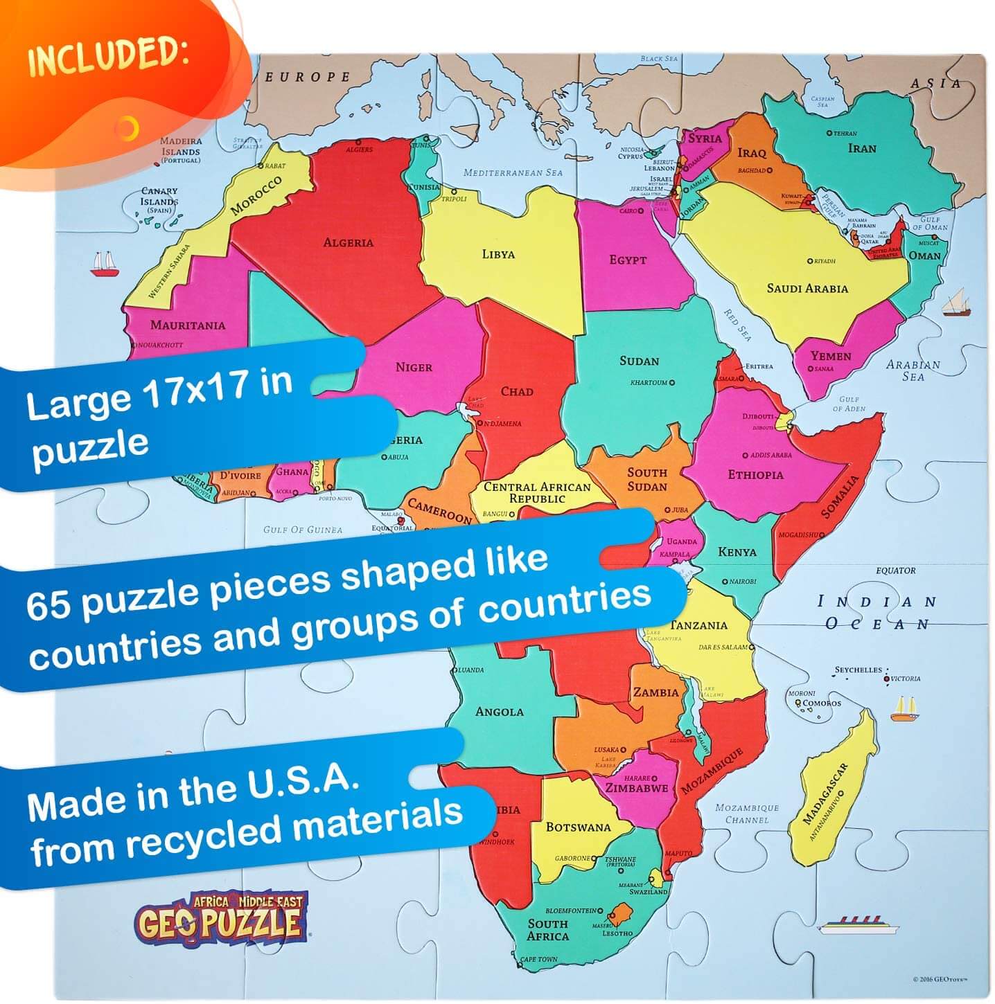 GeoPuzzle Africa Middle East by Geotoys 3