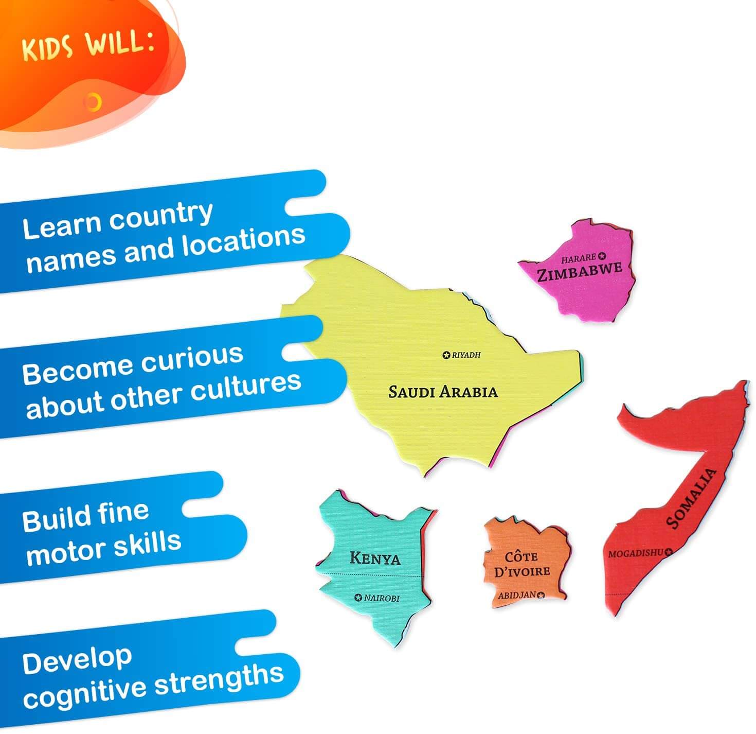 GeoPuzzle Africa Middle East by Geotoys 4