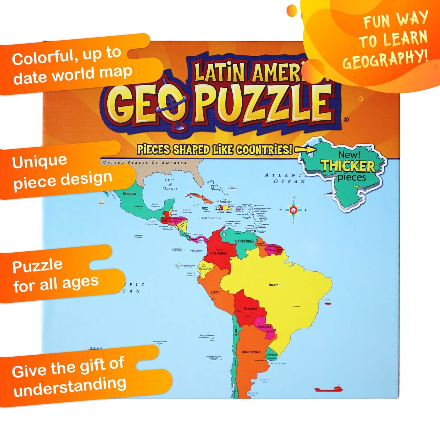 GeoPuzzle Latin America by Geotoys 2
