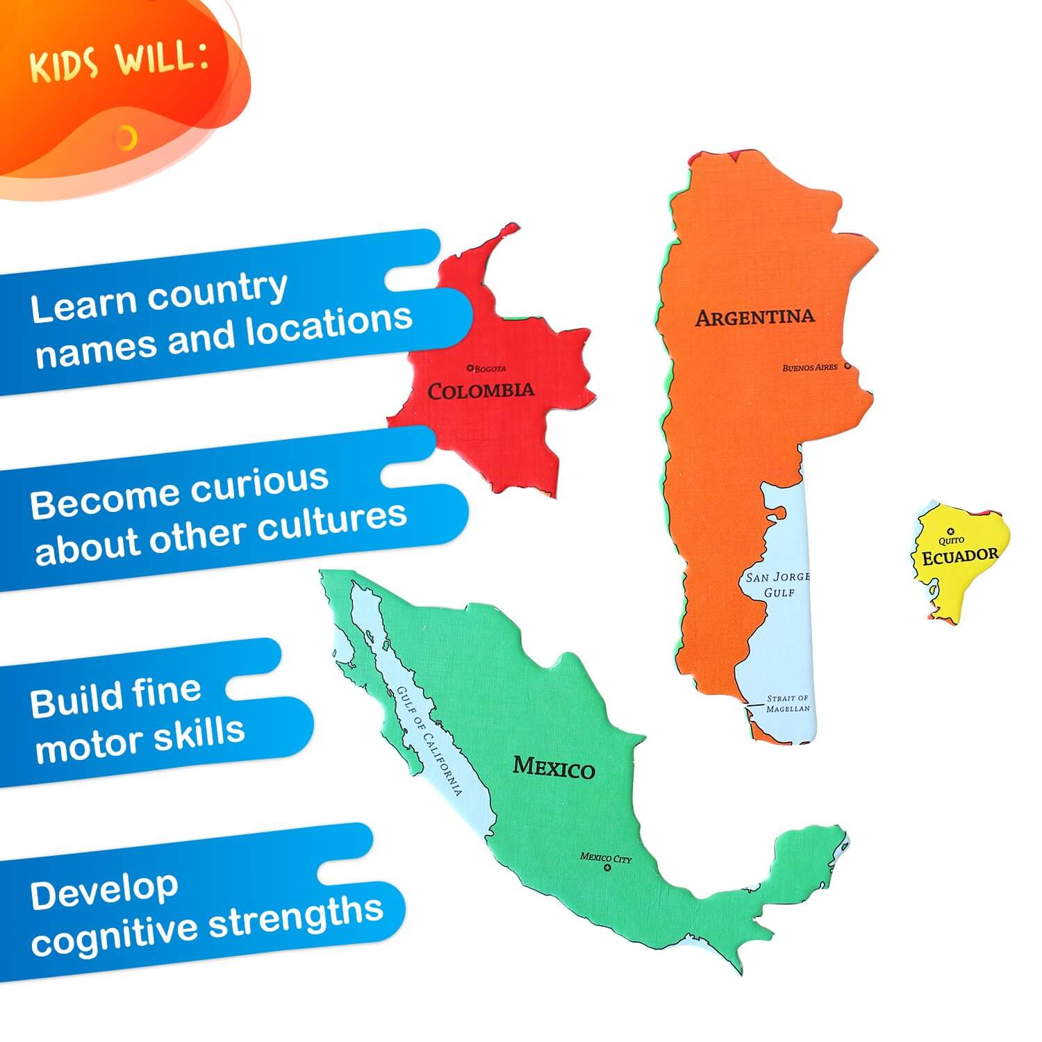 GeoPuzzle Latin America by Geotoys 4