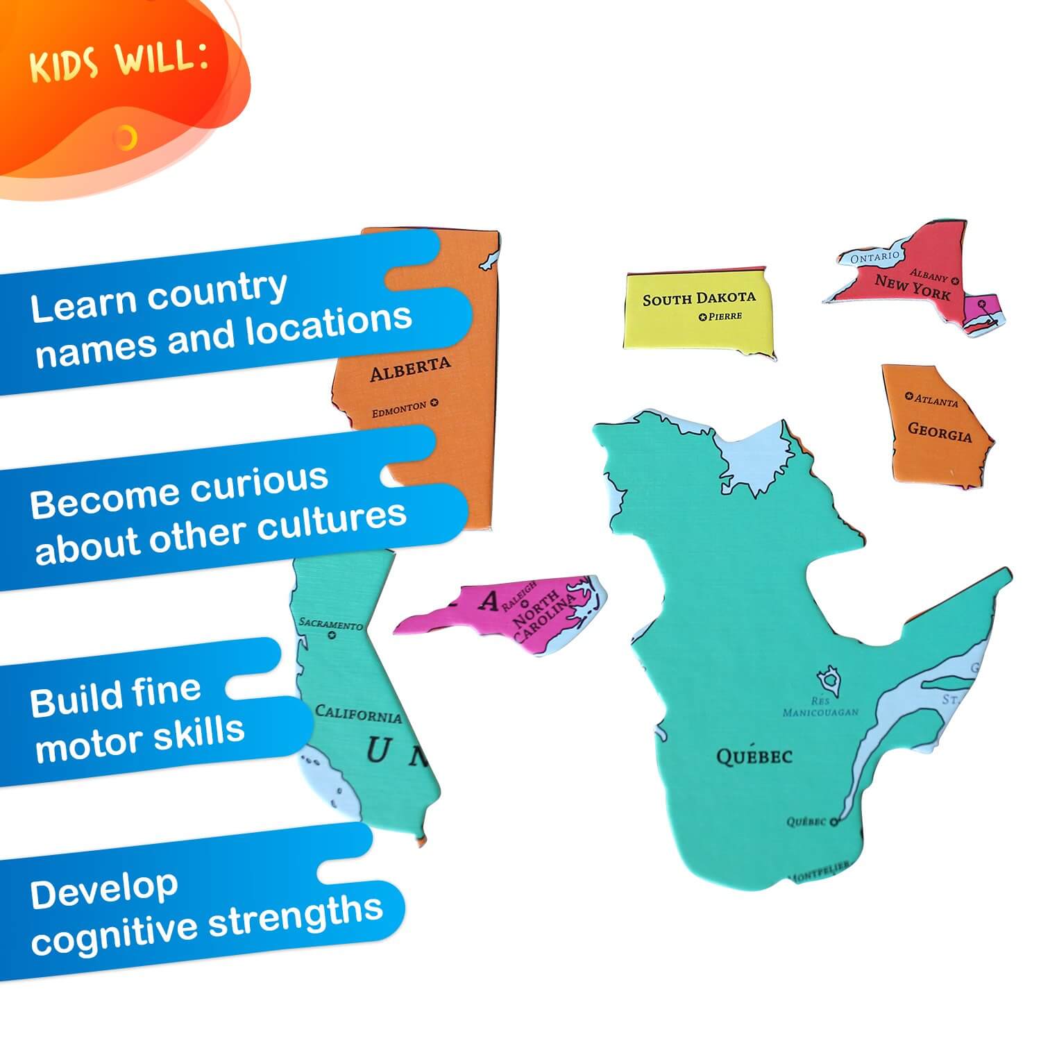 GeoPuzzle USA Canada by Geotoys 4