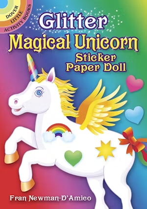 Glitter Magical Unicorn Sticker Paper Doll-by-Dover Publications