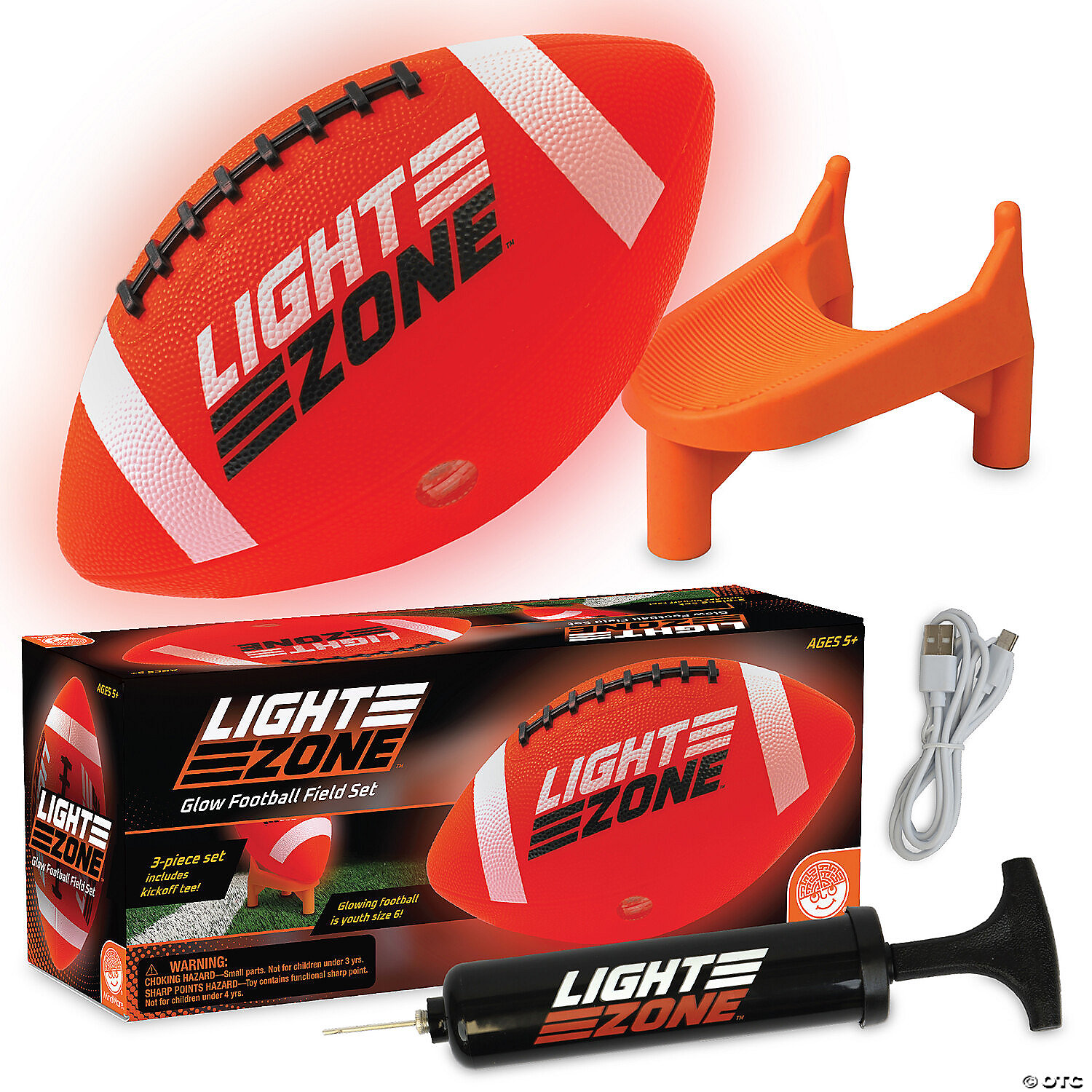 Glow Football Field Set with Bonus Kick-Off Tee-by-Mindware