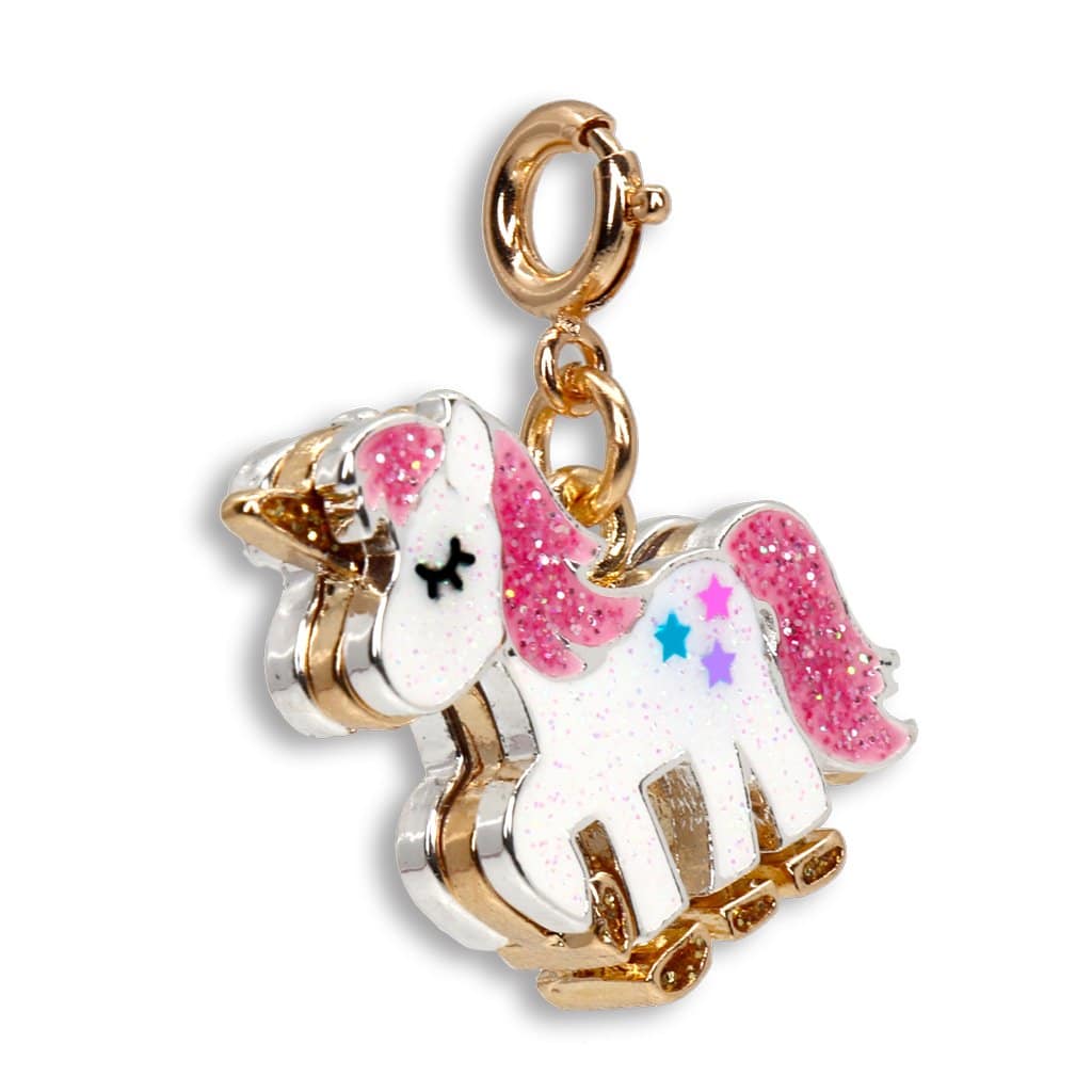 Gold Glitter Unicorn Charm by Charm It 1