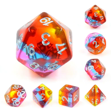 Golden Time RPG Dice Set Rainbow Stripe by Foam Brain Games