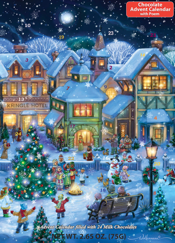 Holiday Village Square Chocolate Advent Calendar by Vermont Christmas Company