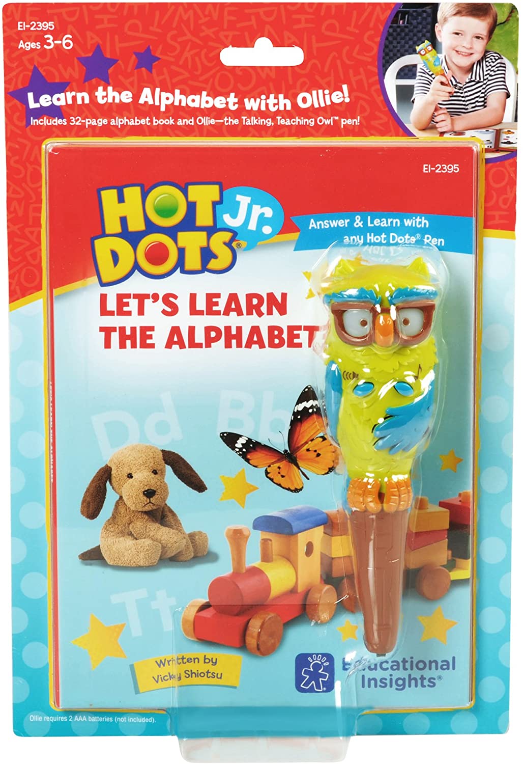 Hot Dot Jr. Lets Learn the Alphabet Interactive Book Interactive Pen Set by Educational Insights