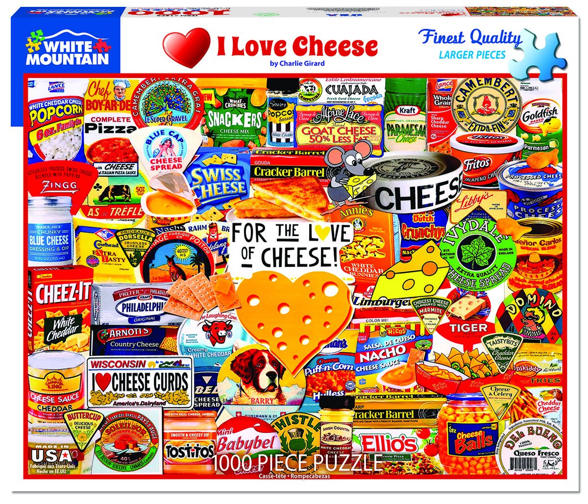 I Love Cheese 1000pc Puzzle by White Mountain Puzzles