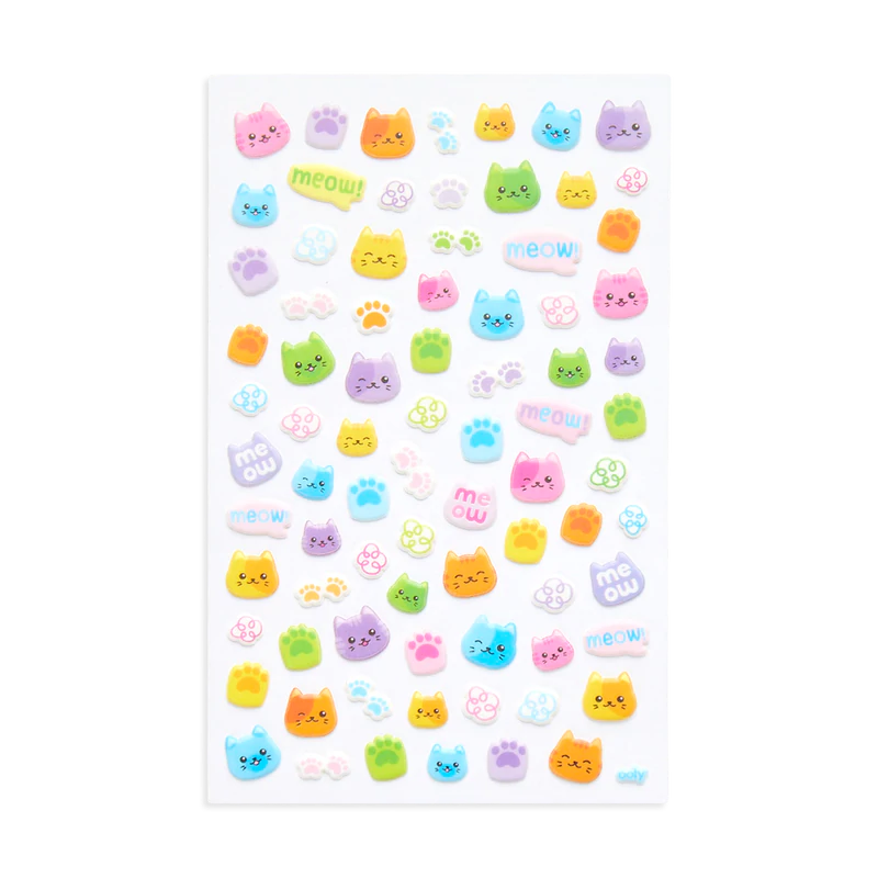 Itsy Bitsy Colorful Cats Stickers by Ooly