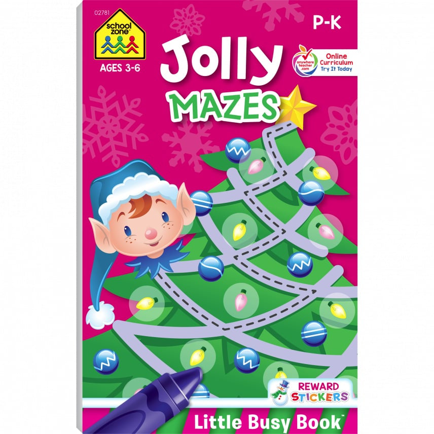 Jolly Mazes Holiday Workbook by School Zone