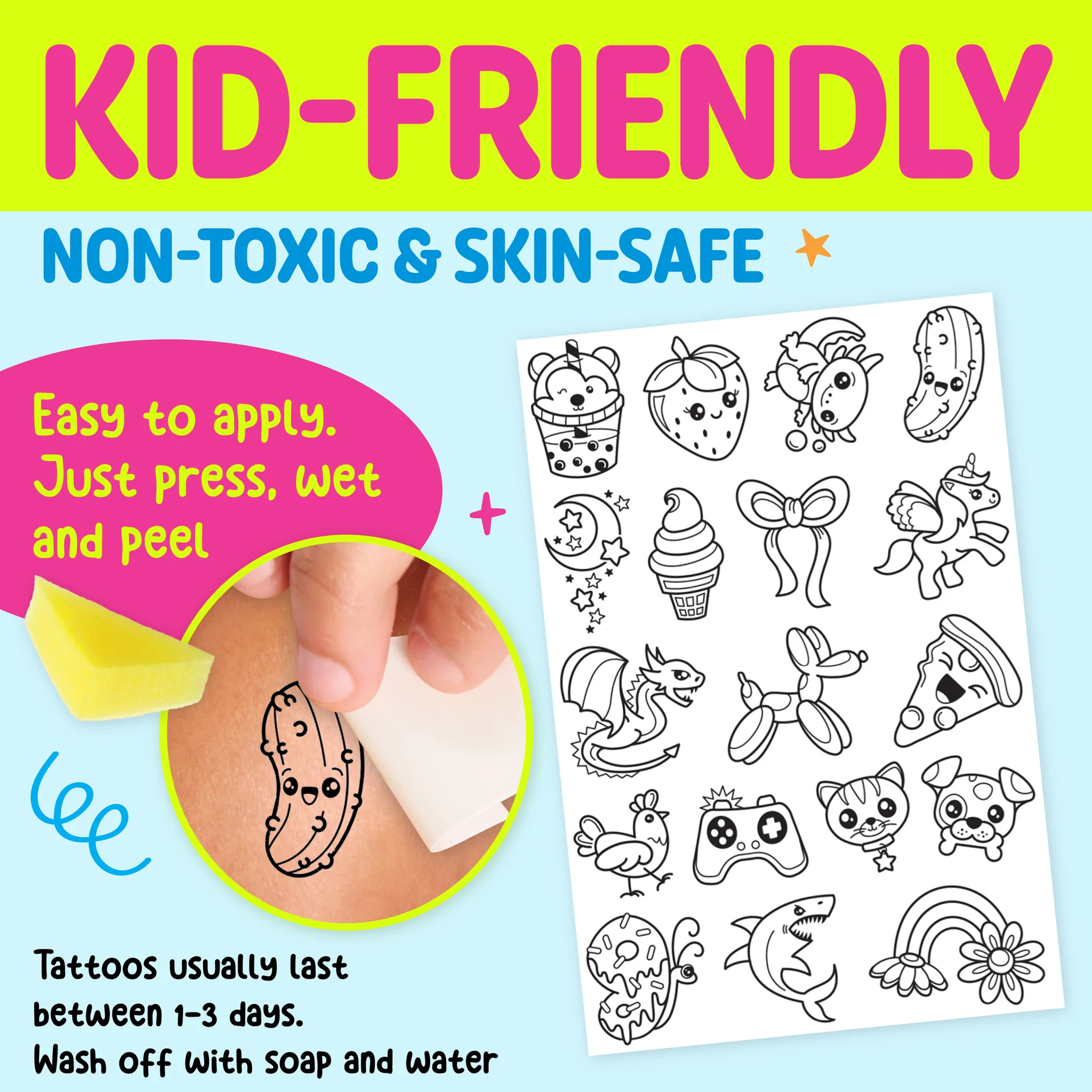 Color In Neon Tattoos by Creativity for Kids