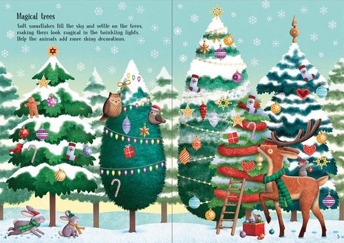 Little Sparkly Sticker Book Christmas Paperback by Usborne 1