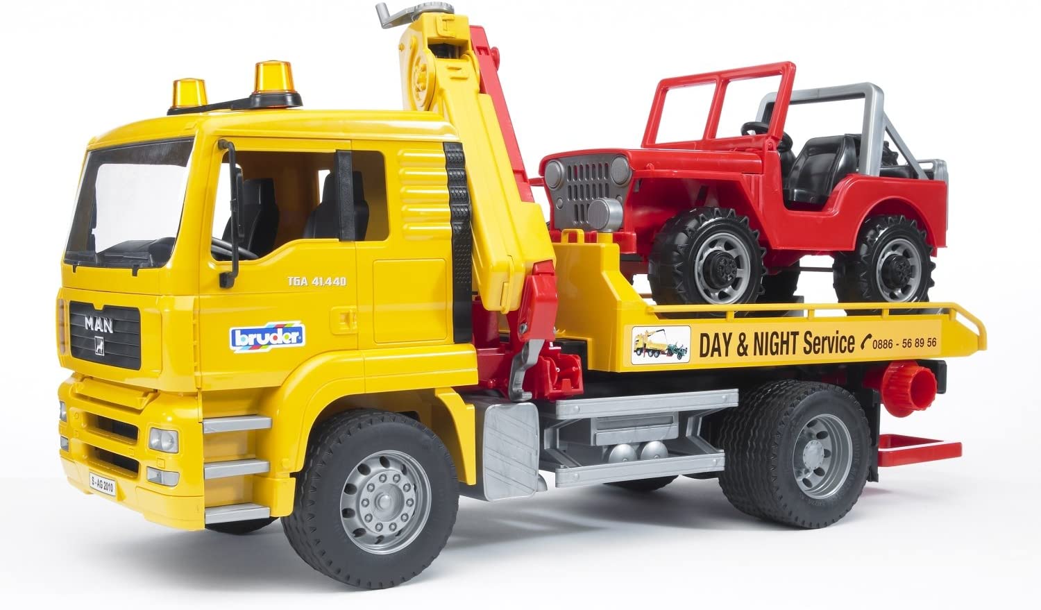 MAN TGA Tow Truck with Cross Country Vehicle by Bruder 1