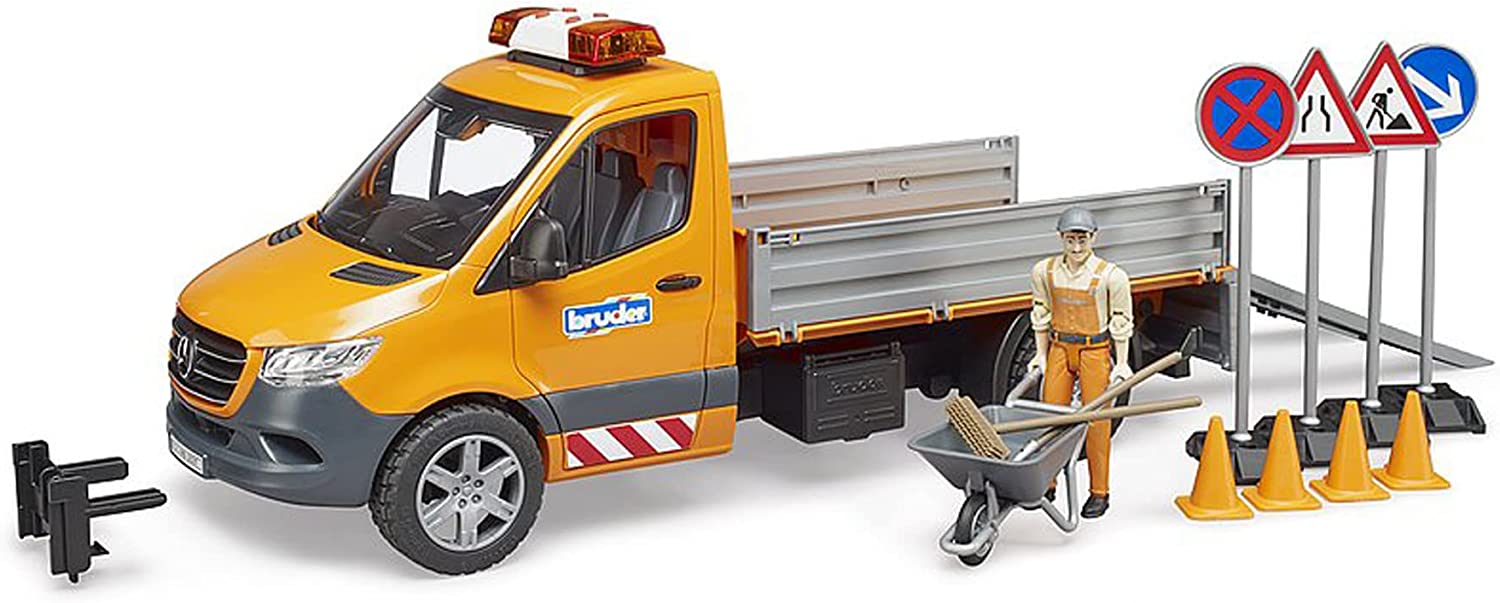 MB Sprinter Municipal w Light Sound Worker and Accessories by Bruder