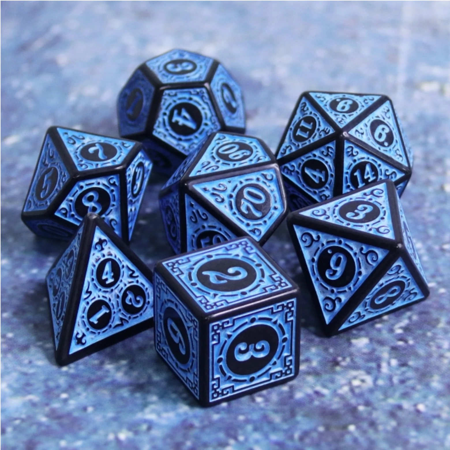 Magic Flame Blue RPG Dice Set by Foam Brain Games 2