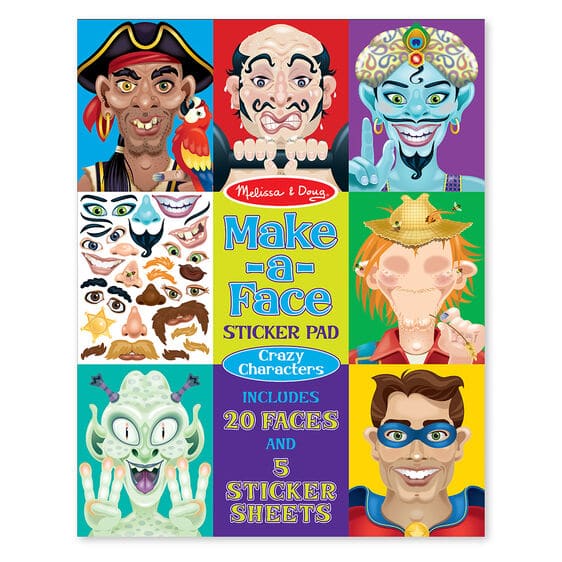 Make a Face Crazy Characters Stickers Pad by Melissa Doug