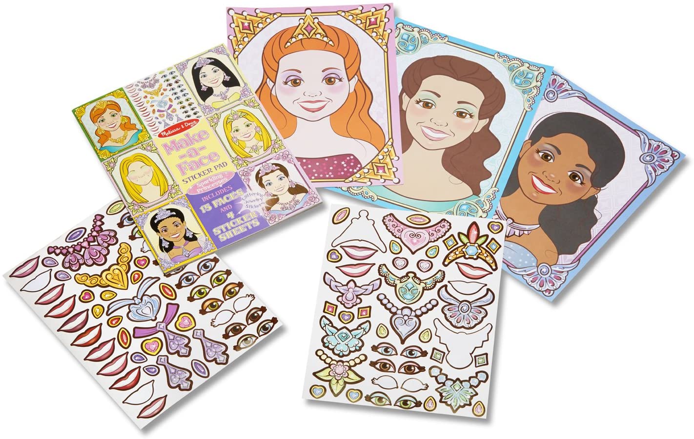 Make a Face Sticker Pad Sparkling Princesses by Melissa Doug 2