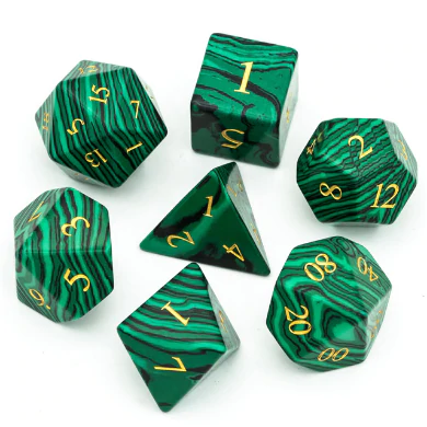Malachite Gemstone RPG Dice Set by Foam Brain Games 3