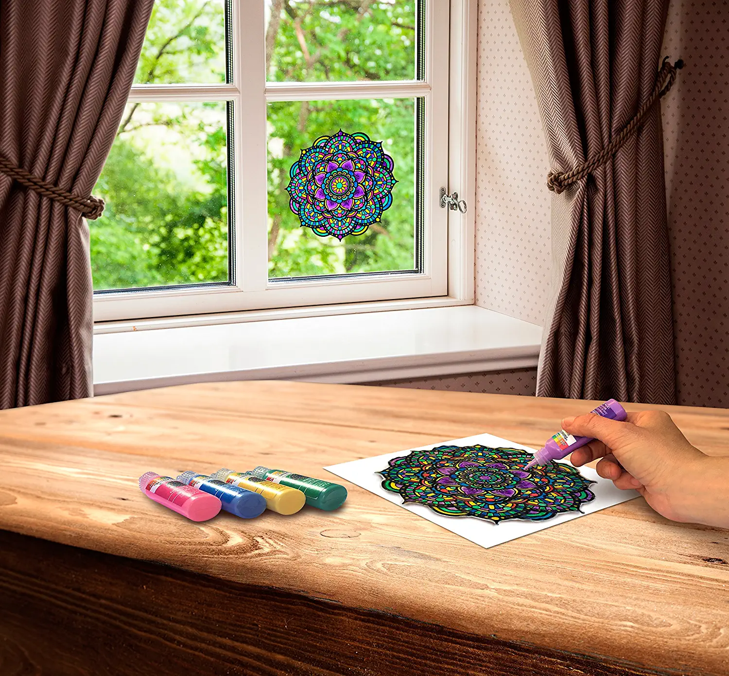 Mandala Stained Glass Window Clings by Zorbitz 3
