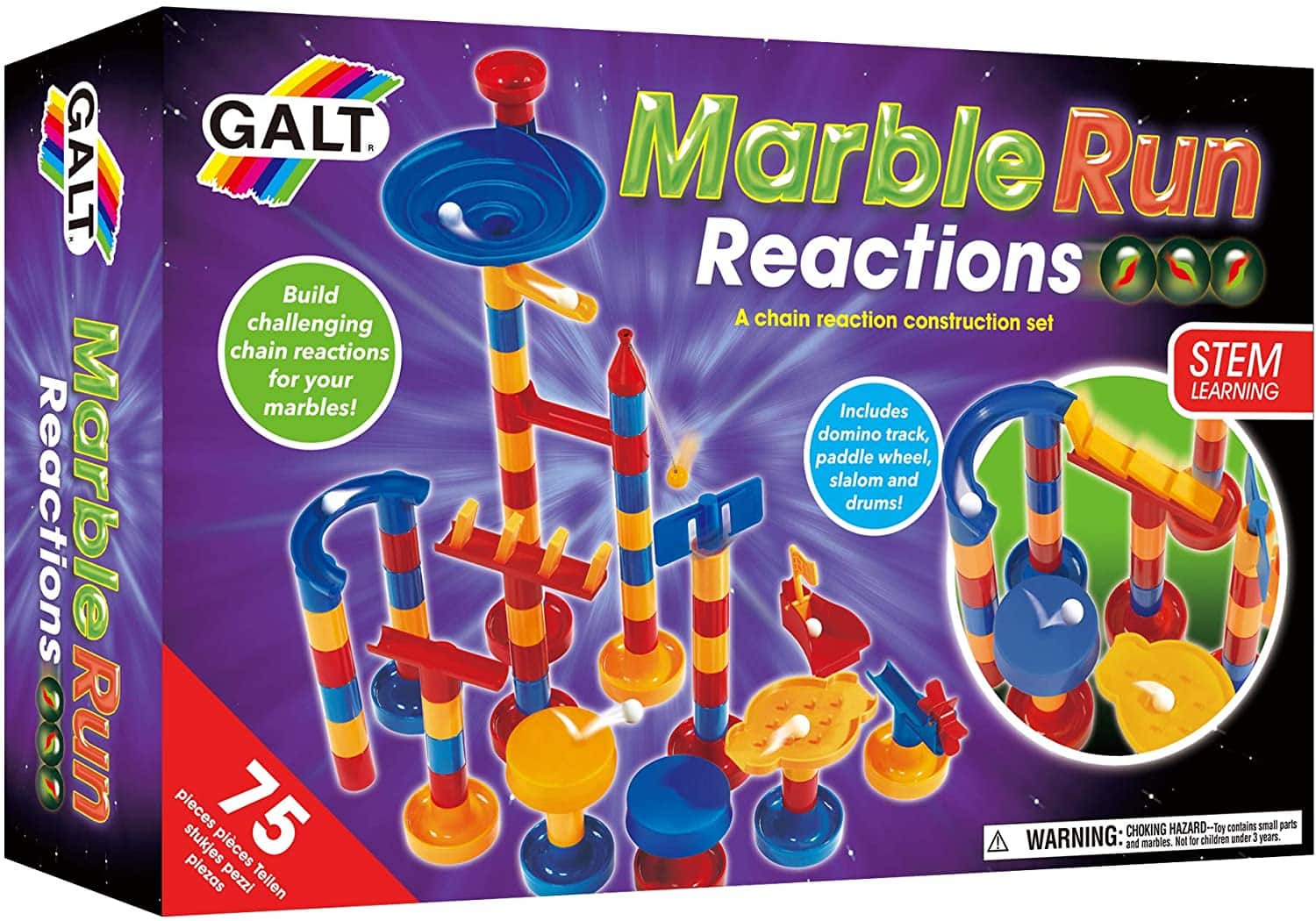Marble Run Reactions 75 Piece Set by Galt Toys