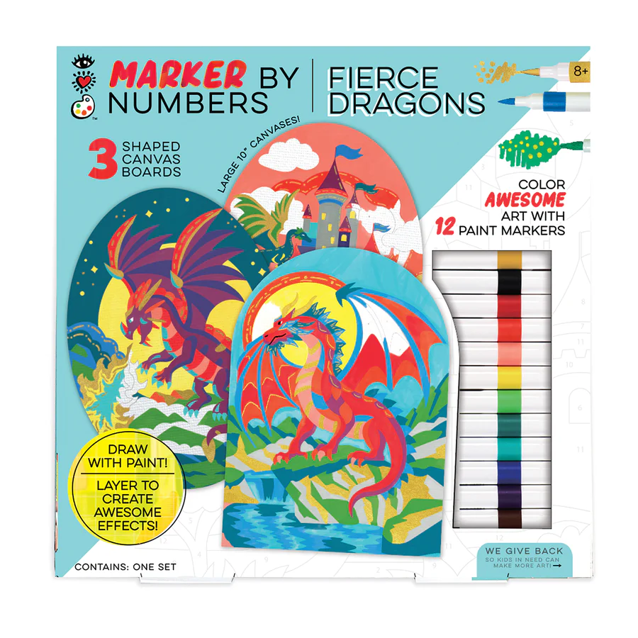 Marker by Number Fierce Dragons-by-Bright Stripes