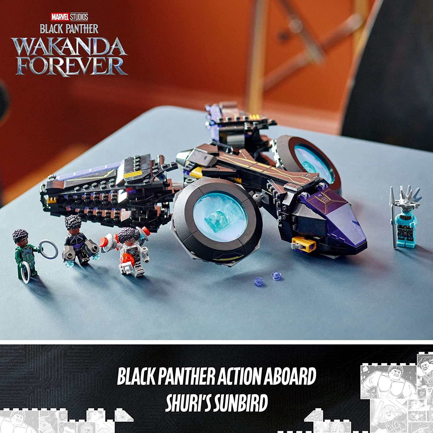 Marvel Black Panther Wakanda Forever Shuris Sunbird by Lego 1