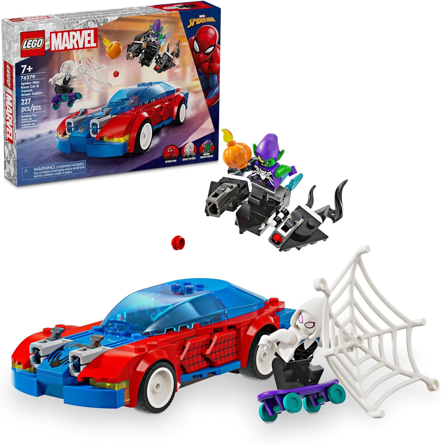 Marvel Spider-Man Race Car & Venom Green Goblin-by-Lego