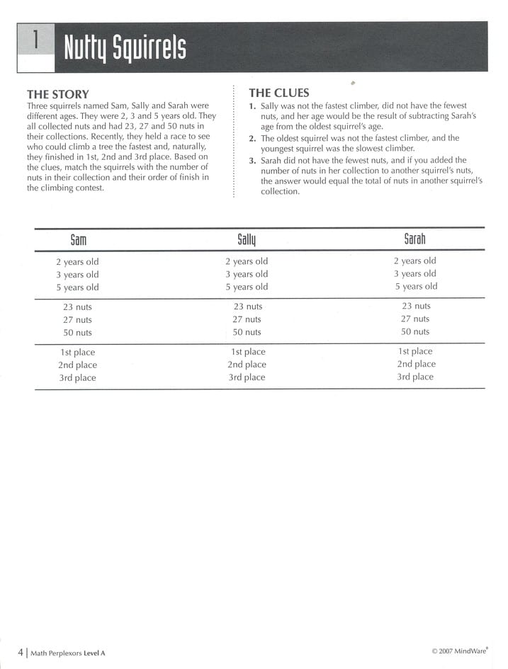 Math Perplexors Level A by MindWare 1