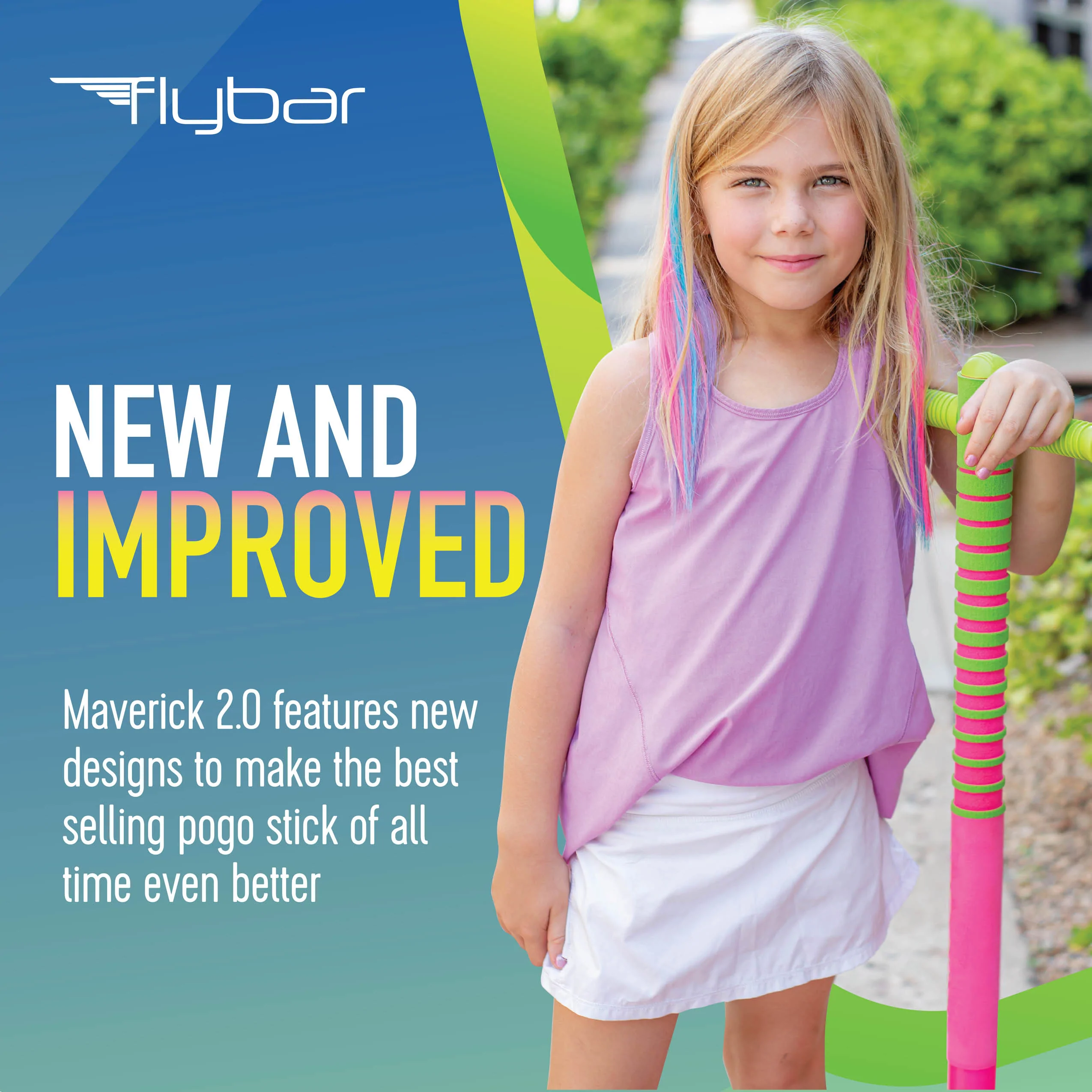Maverick Pogo Stick PinkGreen by Flybar 5