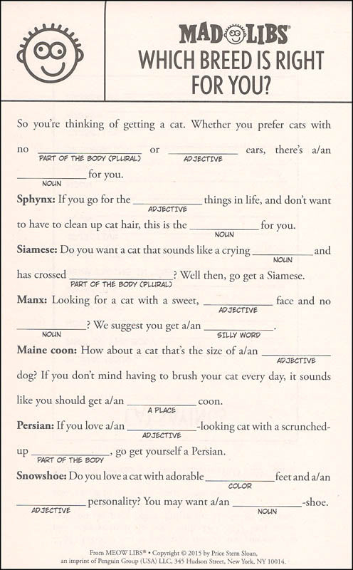 Meow Libs Mad Libs by Penguin Random House 2
