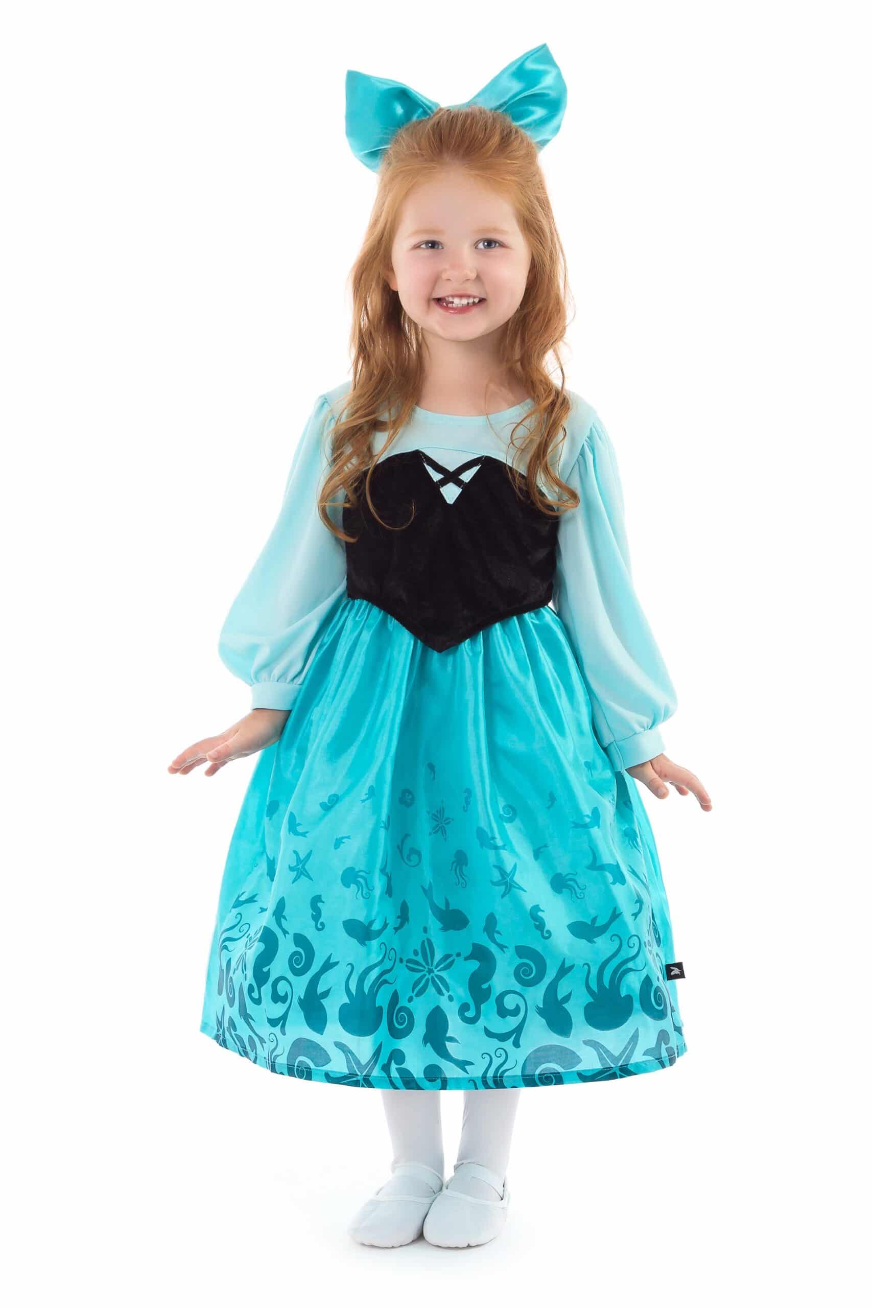 Mermaid Day Dress with Bow Medium 3 5 Years by Little Adventures scaled