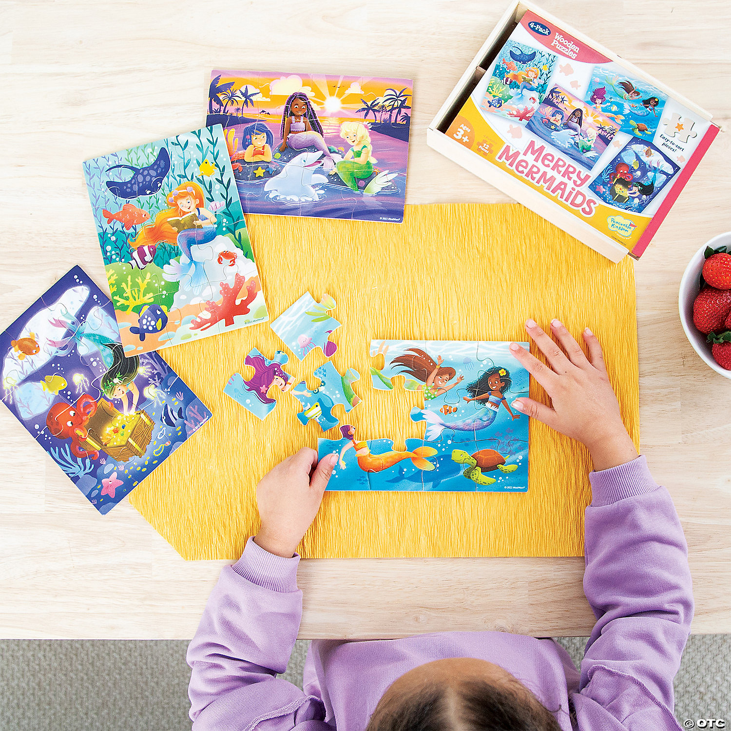Merry Mermaids 4-Pack Wooden Puzzles-by-Peaceable Kingdom