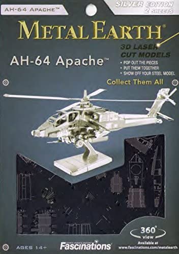 Metal Earth AH 64 Apache Helicopter by Fascinations