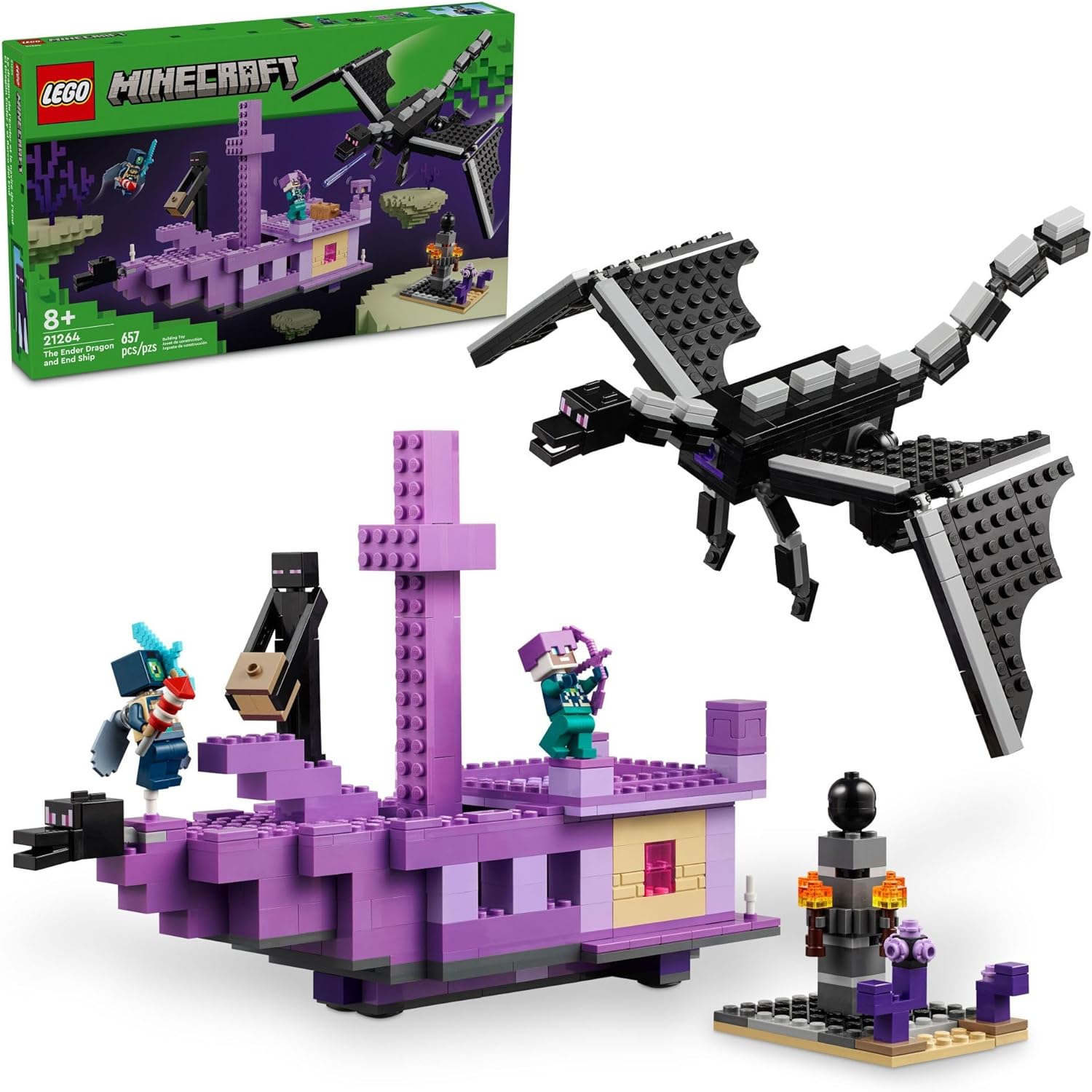 Minecraft The Ender Dragon and End Ship-by-Lego