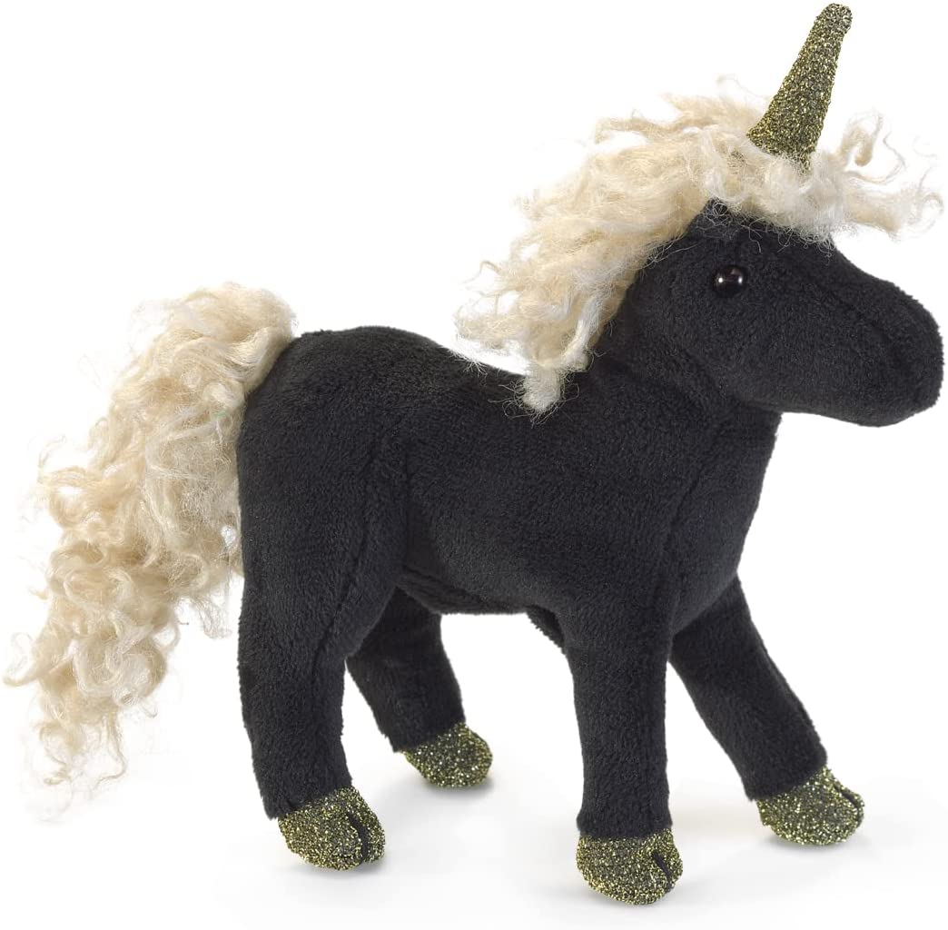 Mini Black Unicorn Finger Puppet by Folkmanis 1