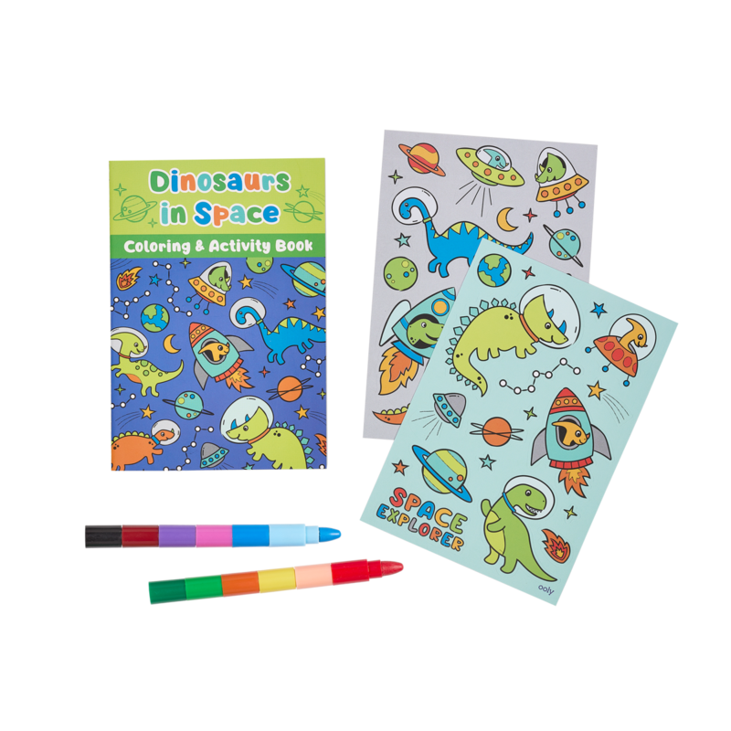Mini Traveler Coloring Activity Kit Dinosaurs in Space by Ooly 1