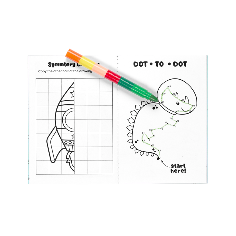 Mini Traveler Coloring Activity Kit Dinosaurs in Space by Ooly 4