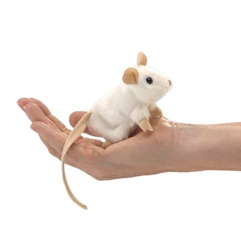 Mini White Mouse Puppet by Folkmanis